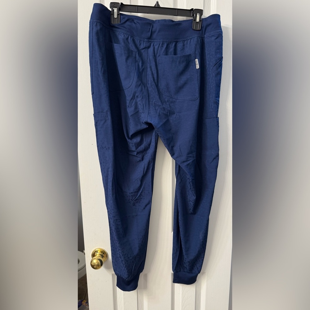 Ava Therese Jacquard Navy scrub jogger L - Picture 3 of 4